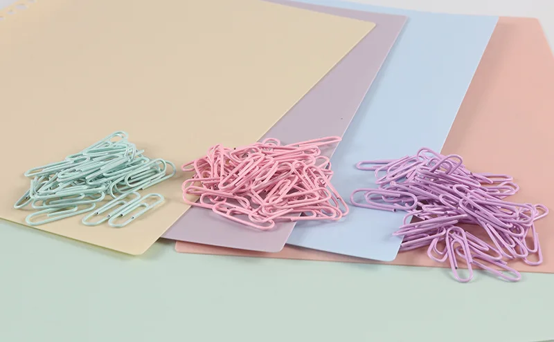 PVC Free Color Coated Paper Clips Office Paper Clamp Paper clips for Office School and Personal Use