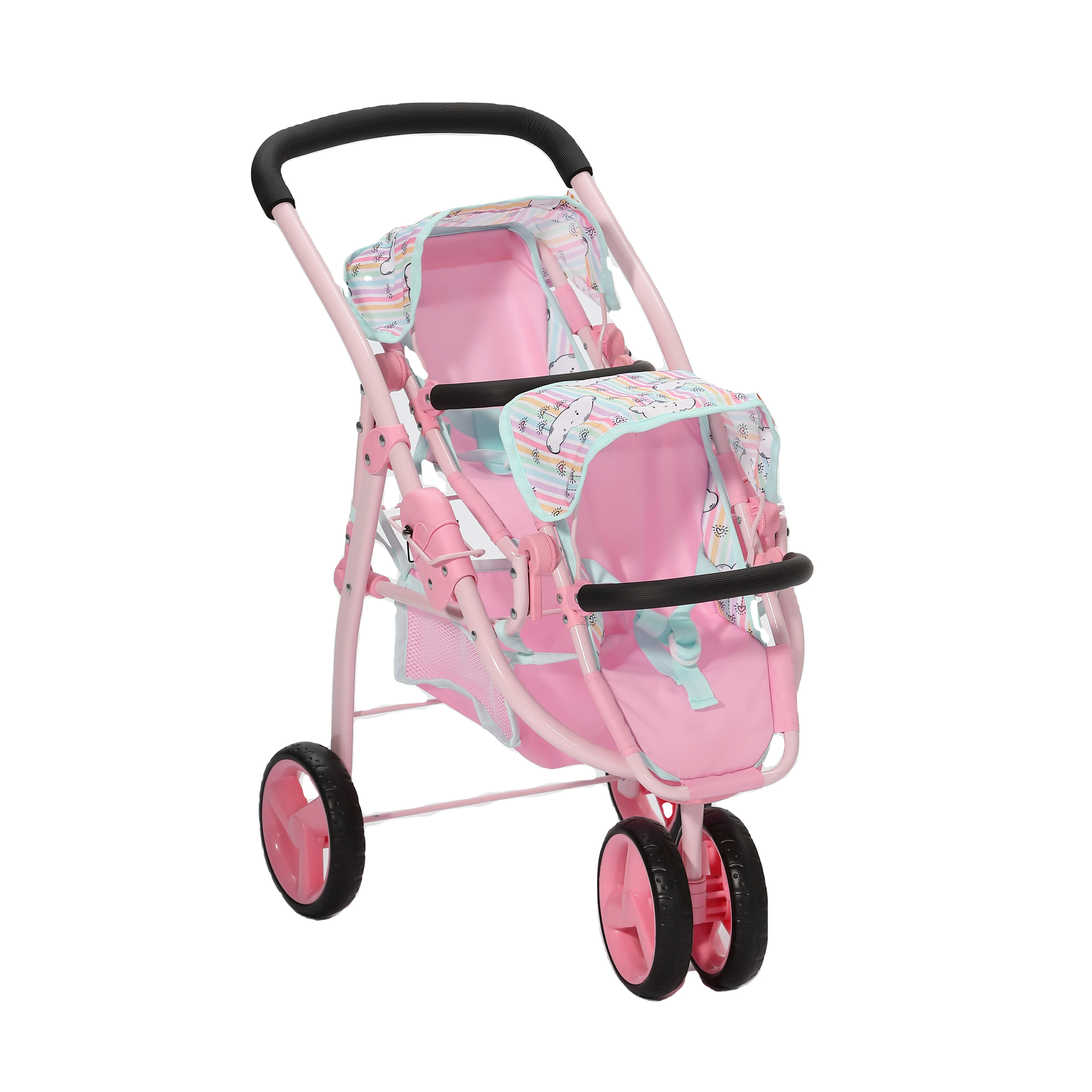 Wholesale pretend games tandem stroller for doll pretty design strong structure doll pram stroller