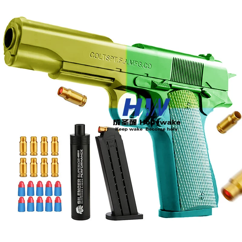 Toy Gun 1911 Shell Ejecting Soft Bullet Toy Gun For Adults Kids Foam Darts Blasters Small Pistol Outdoor Play Toys