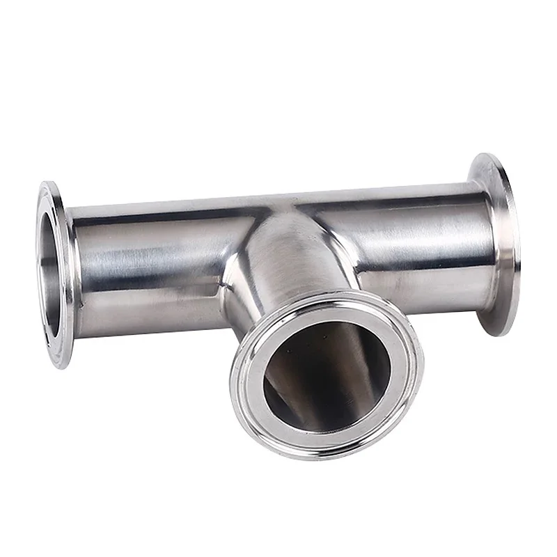 Sanitary Stainless Steel 304 316L Pipe Connection Fittings weld  tri-clamp equal Tee custom tee