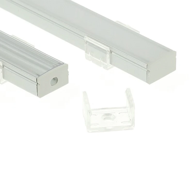 Custom Design Milk and clear cover Silvery surface mounted aluminium profile for led strip