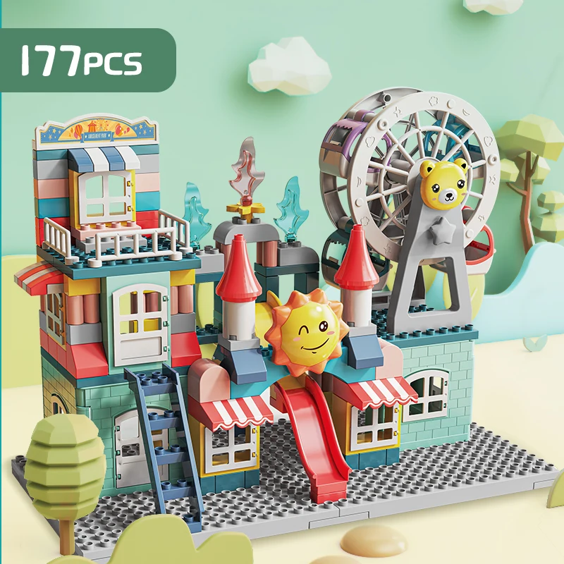 IPOP Compatible legoing 177pcs plastic big ABS Kids Building Block Set DIY Educational building block toys for kids