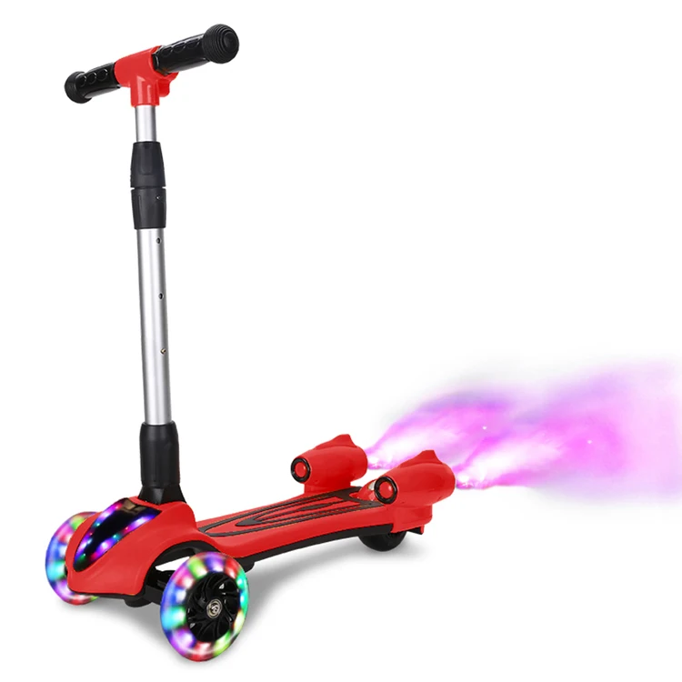 2 in 1 Kick Scooter with Removable Foldable Seat Great Adjustable Height Extra-Wide Deck PU Flashing 3 Wheels Kids Scooter