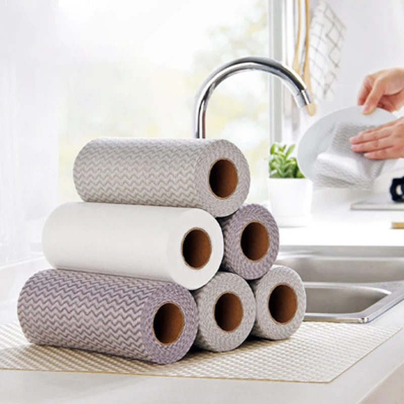 Wholesale Multipurpose Household Super Absorbent Kitchen Products Disposable Wiping Rag Roll Dish Washing Towel Cleaning Cloth