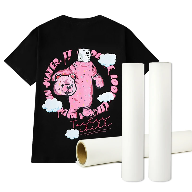 DTF film Heat Transfer Printing PET Film Roll 30/60cm Cold Peel and Hot Peel Inkjet Printer PET Transfer DTF Film