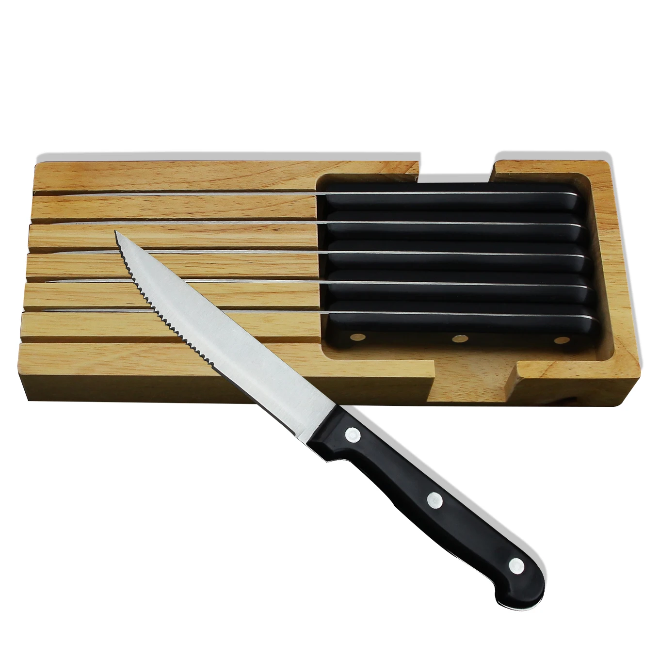 Homsense Manufacturers Wholesales Best Sellers Premium Quality Steak Knife Set With Wooden Holder