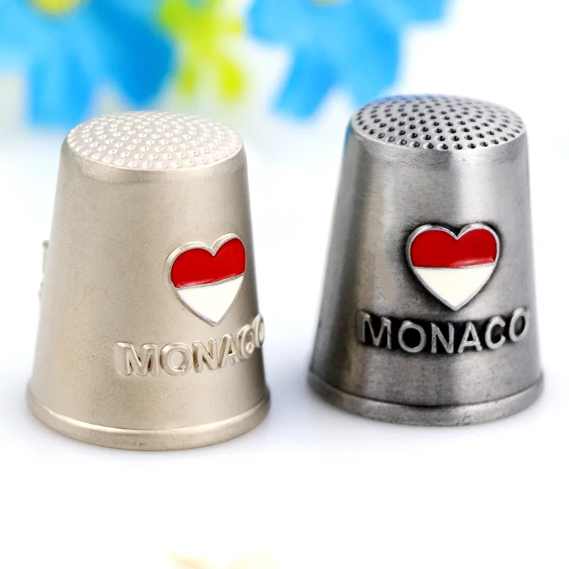 
Custom souvenirs finger round thimble metal zinc alloy steel tube color plating copper thimble 