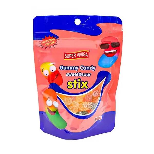 Wholesale Custom Worm Shape Sweet Sour Mix Fruit Flavor Jelly Gummy Candy