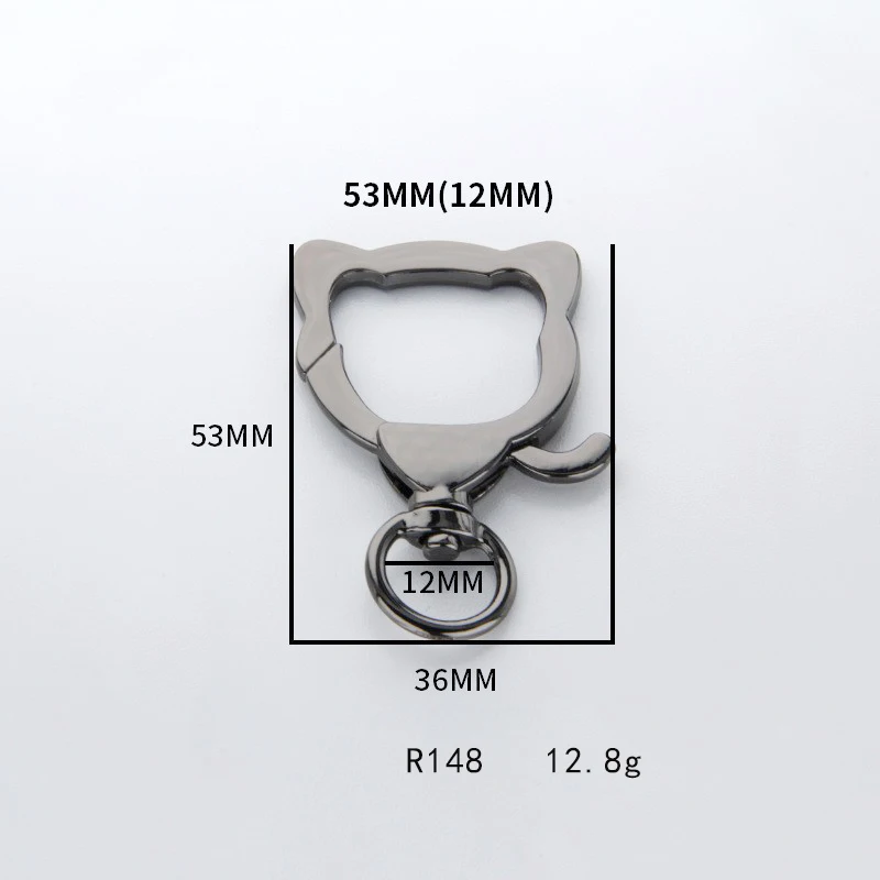 DIY Zinc Alloy Spring Clasp Cute Cat Cartoon Hardware Handmade Jewelry Accessories Hanging Clasp Metal Keychain