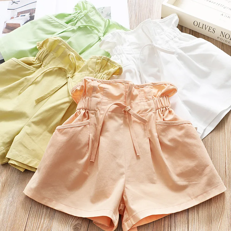 
K30101E 2020 Fashion Beautiful Summer Shorts For Little Girls Candy Color Cotton Skirts 