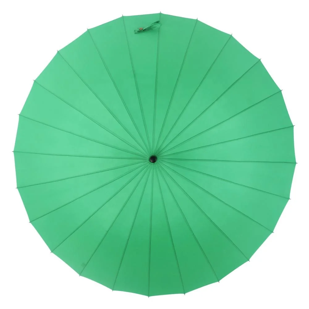 Manual open 24K straight umbrella windproof High quality long umbrella with PU leather handle