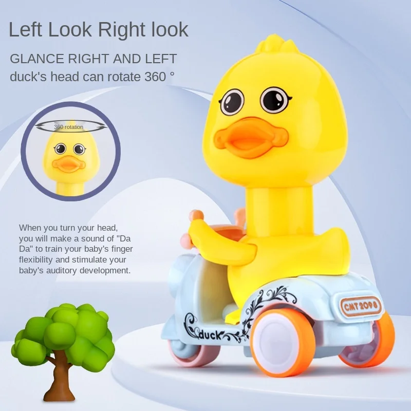 Toy motorcycle push the little duck pull back car children toy car baby inertia car