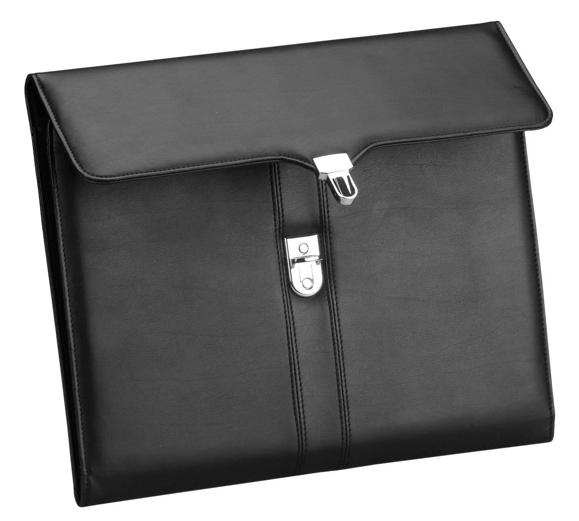 New Arrival A4 Leather Document Folder with Lock Fancy Presentation File Pockets for Office Use
