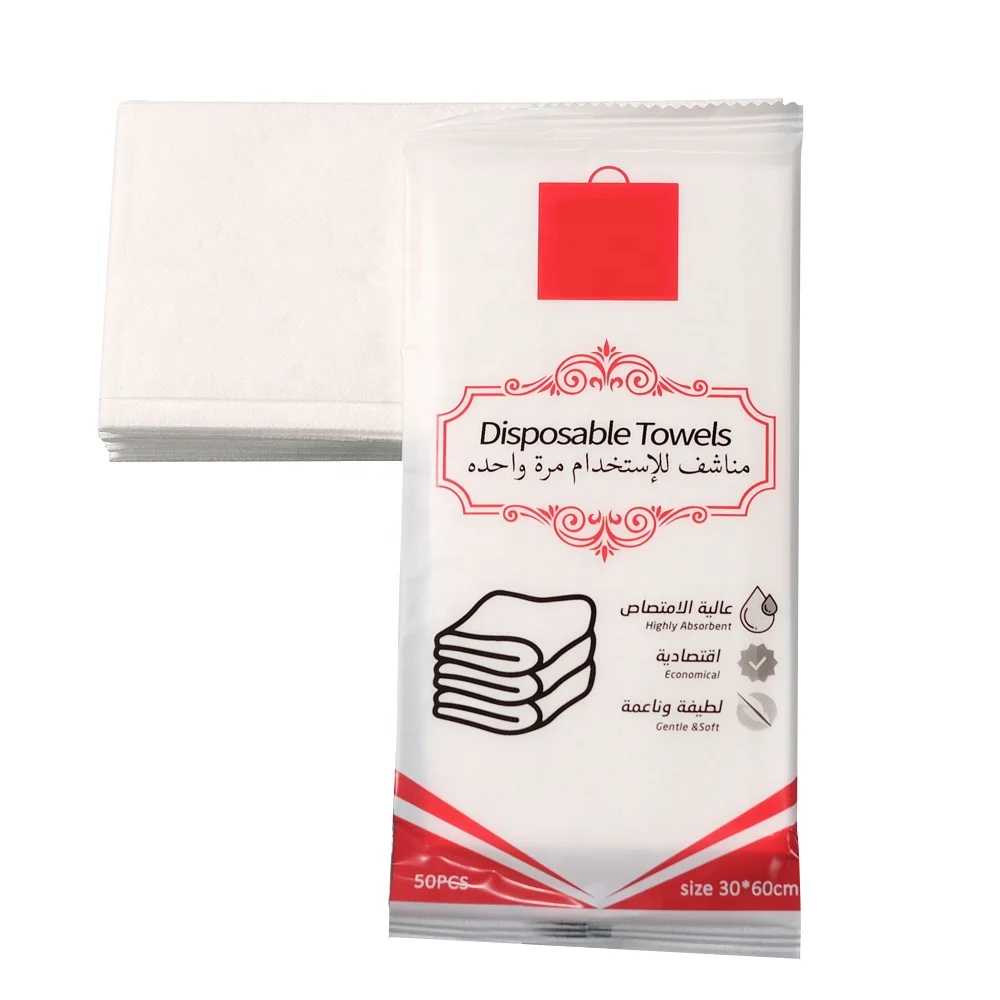 Custom Packing Disposable bathroom towel disposal bath for hotels SPA beauty salon one use hair once towels