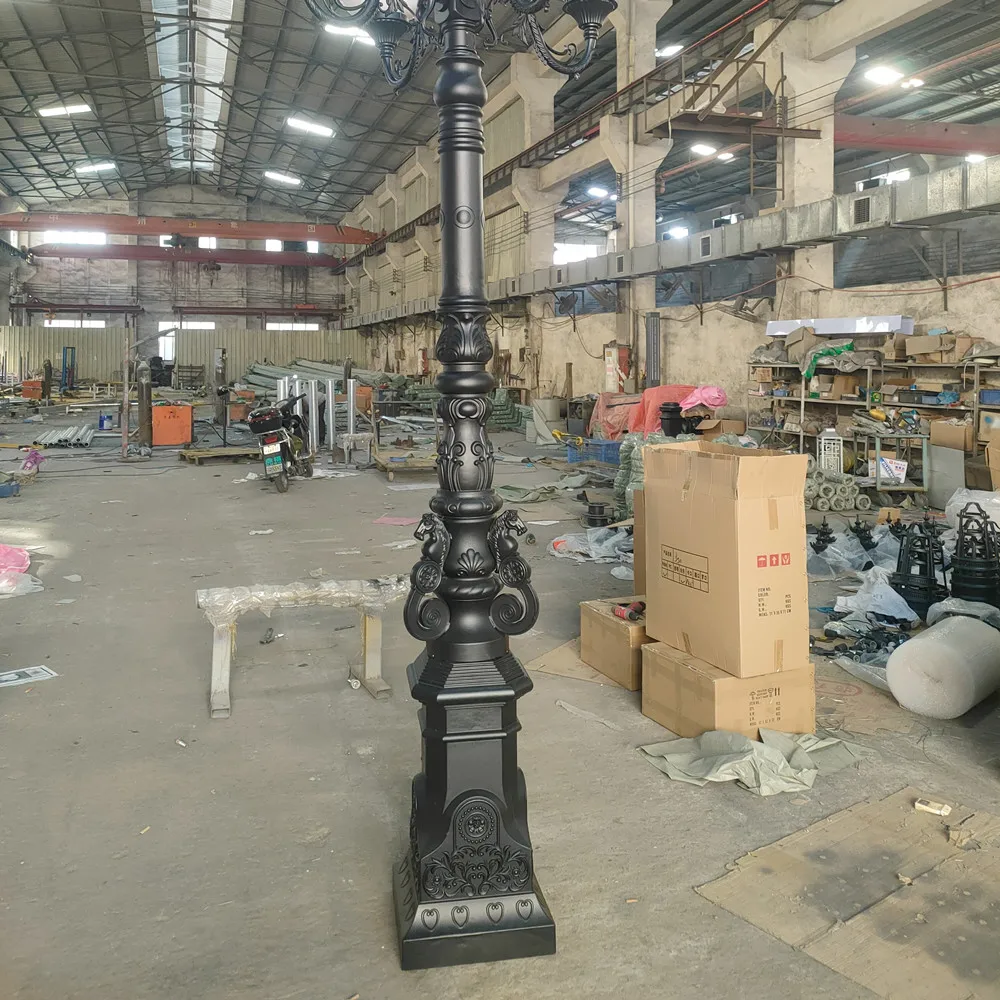 Powder Coated Smart Street Light Pole Smart Light Pole outdoor theme park decor White Hot Steel Wall Surface Suit