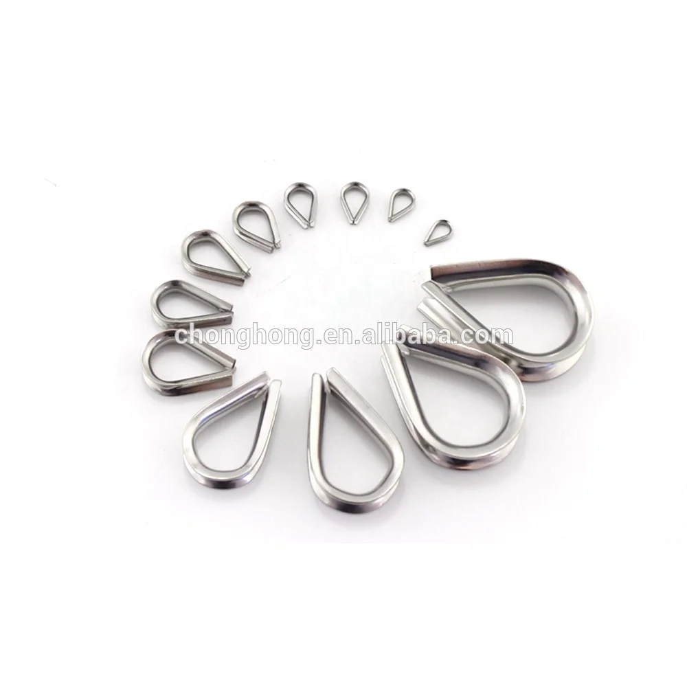 High Precision Custom Cable Thimble AISI304/316 Stainless Steel Wire Rope Thimble