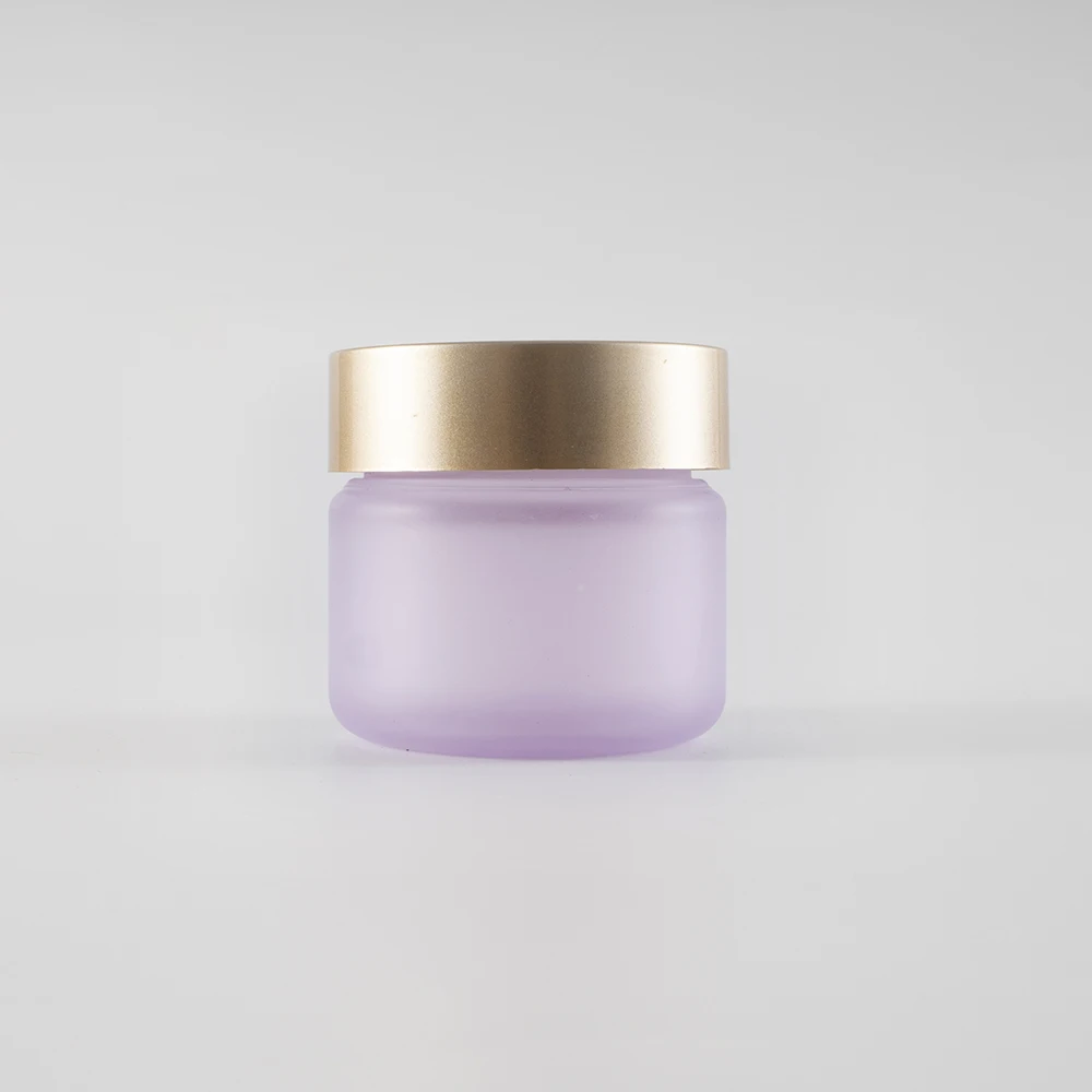 luxury and high quality cosmetics container 50ml 50g 100g frosting small containers 100ml plastic jars with lids purple