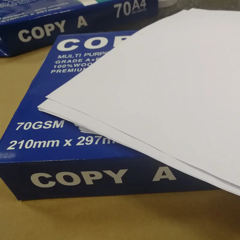 Hot sale A4 Size Print Paper 70-80gsm Office White Copy Printing Paper white copy paper roll 75gsm