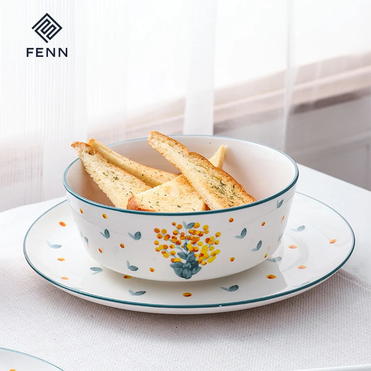 New Bone China hand painting glazed mixing bowl colored ceramic bowls ramen bowls