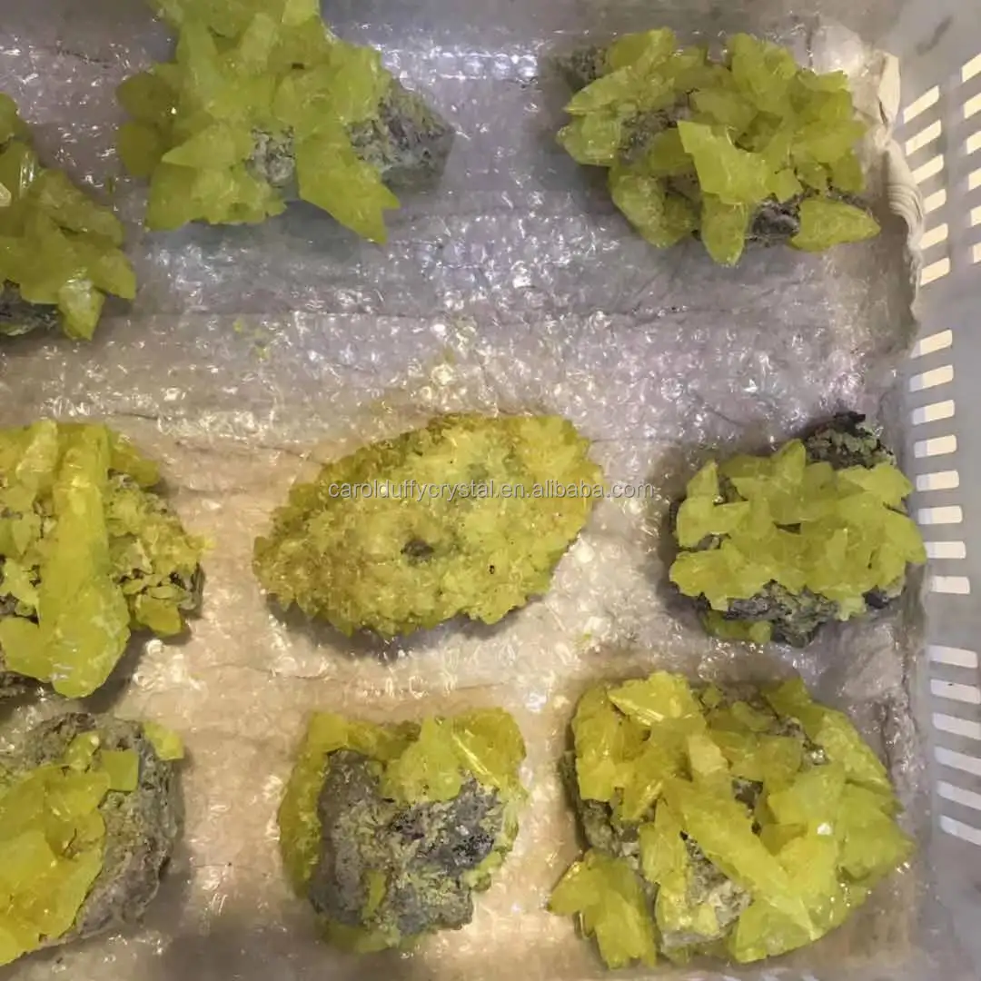 
Wholesale High Quality Natural Healing Stone Crystal Sulfur Sulphur Cluster Specimen for Decoration 