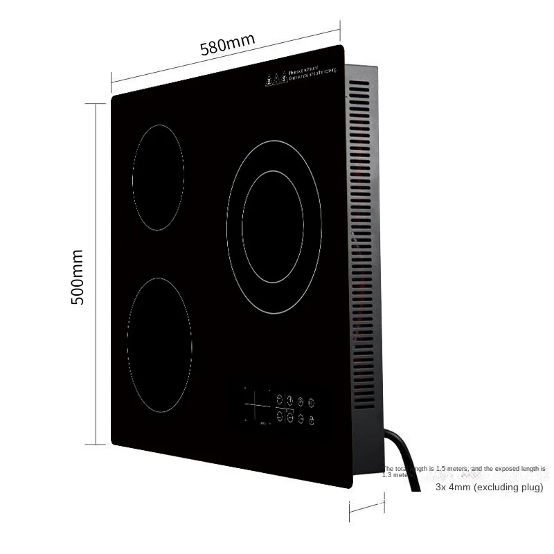 Kitchen Products Electric With Battery 4800W Induction Cooker 3 Touch Control Ceramic Glass
