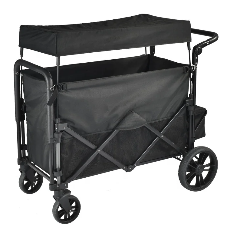 2024 hot selling pet products 4-wheels 600D oxford Fashion folding pet wagon for large pet & dog breathable mesh