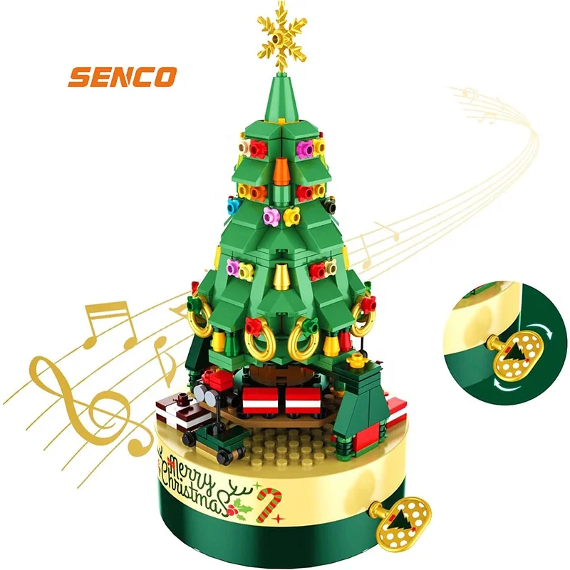 building blocks cartoon mini bricks building blocks christmas tree building blocks music box