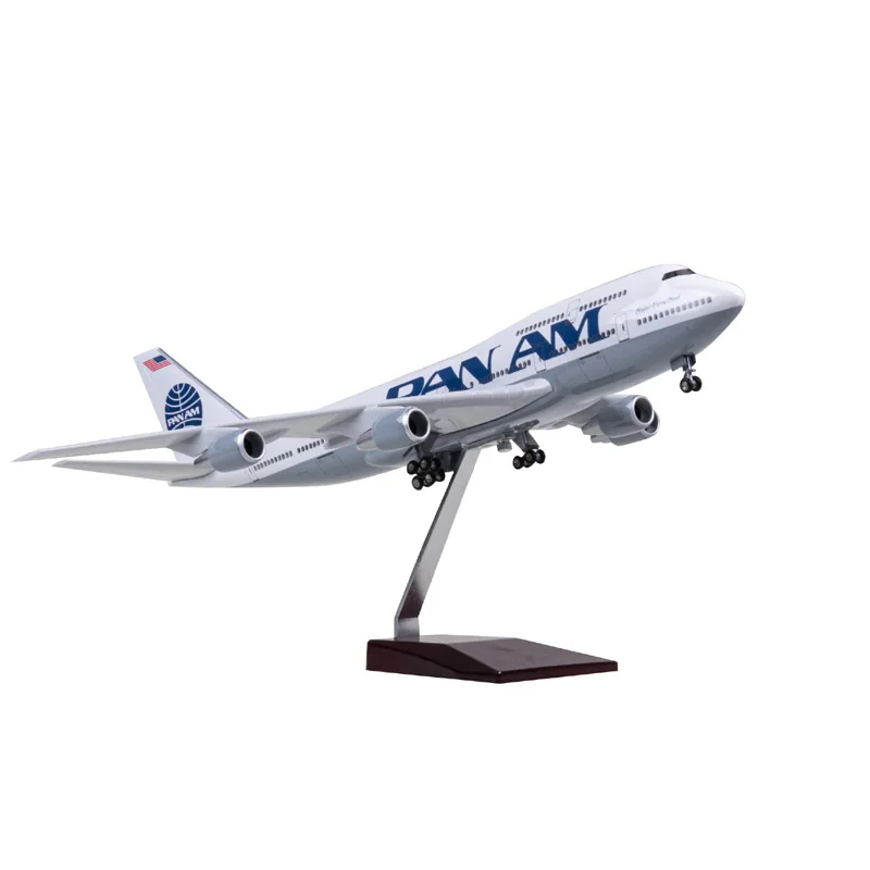 1/150 Scale 47CM Pan Am Airways Boeing 747 Aircraft Model Civil Aviation Passenger Aircraft Simulation Gift Decoration