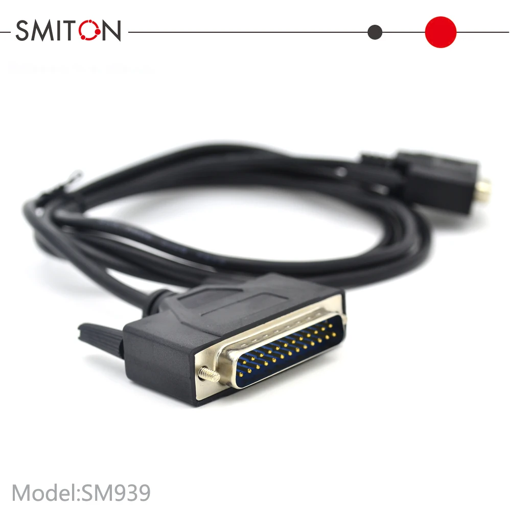 
Black 1.8m DB25 DB9 Male to Female Cable 