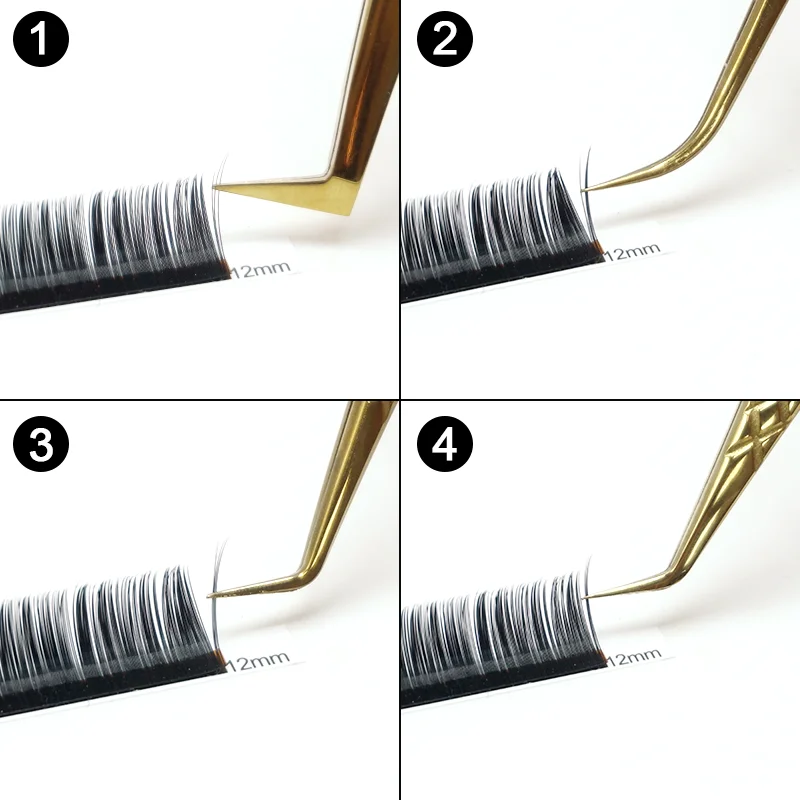 gold eyelash tweezers  fiber tip custom logo tweezer diamond grip  private label box for lash extension stainless steel