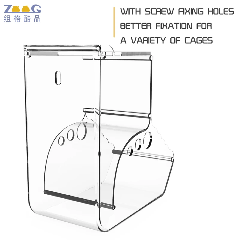 Wholesale Cheap Acrylic Clear Pet Hamster Feeder Bowl automatic  food feeder for Golden Bear hamster