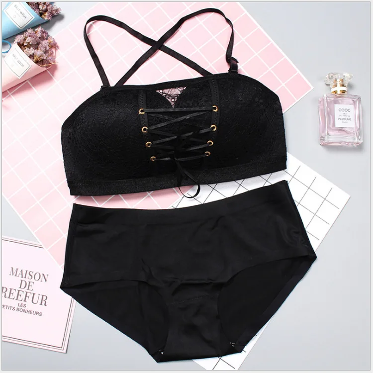 
womens Sexy non-slip push up lace non-slip invisible ladies strapless bra 