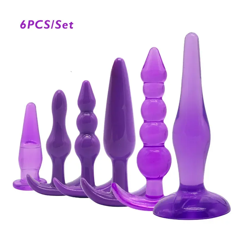 Amazon Hot Selling 6PCS Set Plug Anal Prostate Butt Plug Massager for Men Sex Toy