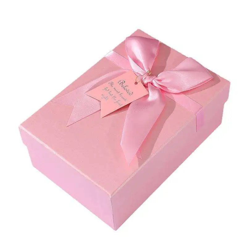 Custom Size And Design Surprise Two-pieces Lid And Base Bow Tie Cardboard Birthday Gift Paper Packaging Box