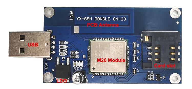wireless GSM dongle M26 module 2g modem USB to Serial UART hub connection for communicate