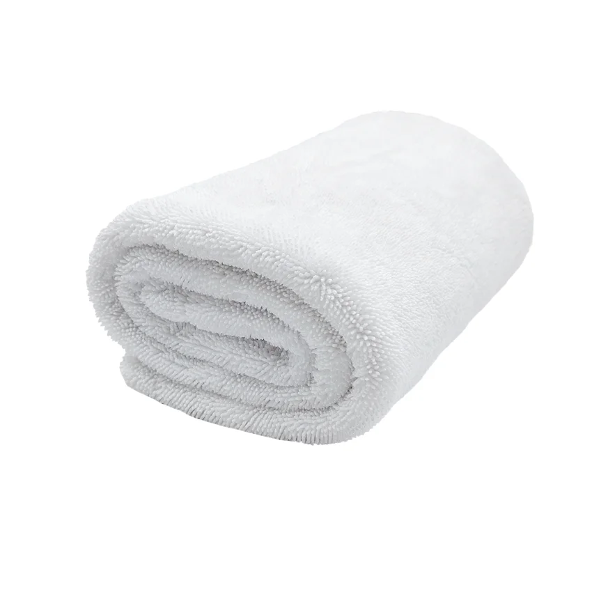 Custom logo 80% polyester 20% polyamide 50x80cm 1400gsm microfiber car drying twisted loop towel