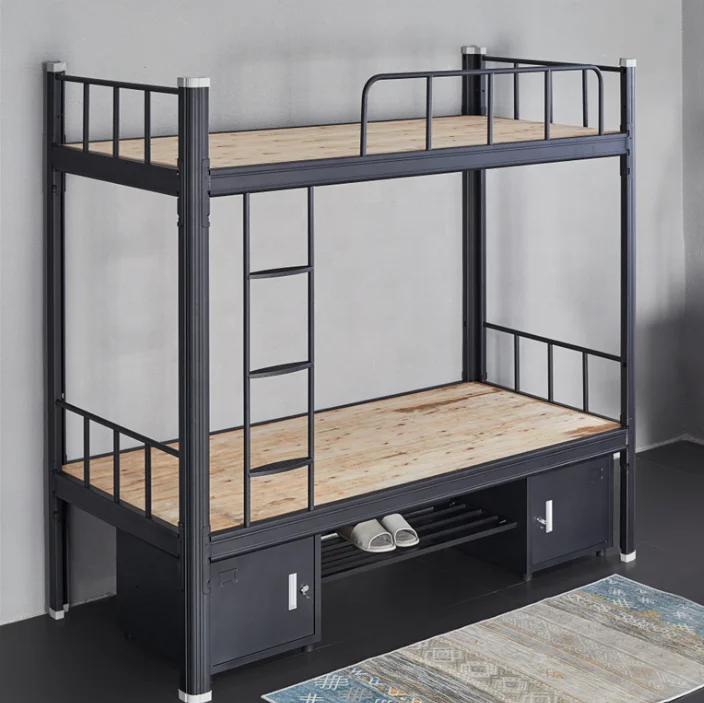 XINGYUAN customized Iron bed apartment dormitory steel tube bed with storage metal bunk bed