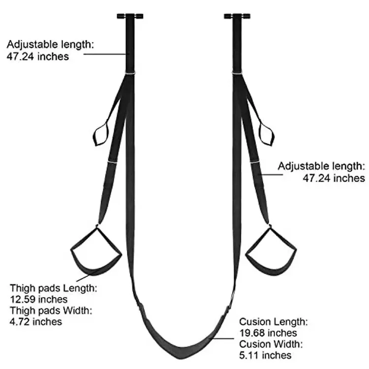 Hanging Door Sex Restraints Sm Games Black Nylon Handcuffs Sitting For Sexy Swing Chair Adults Open Leg Bondage Toy