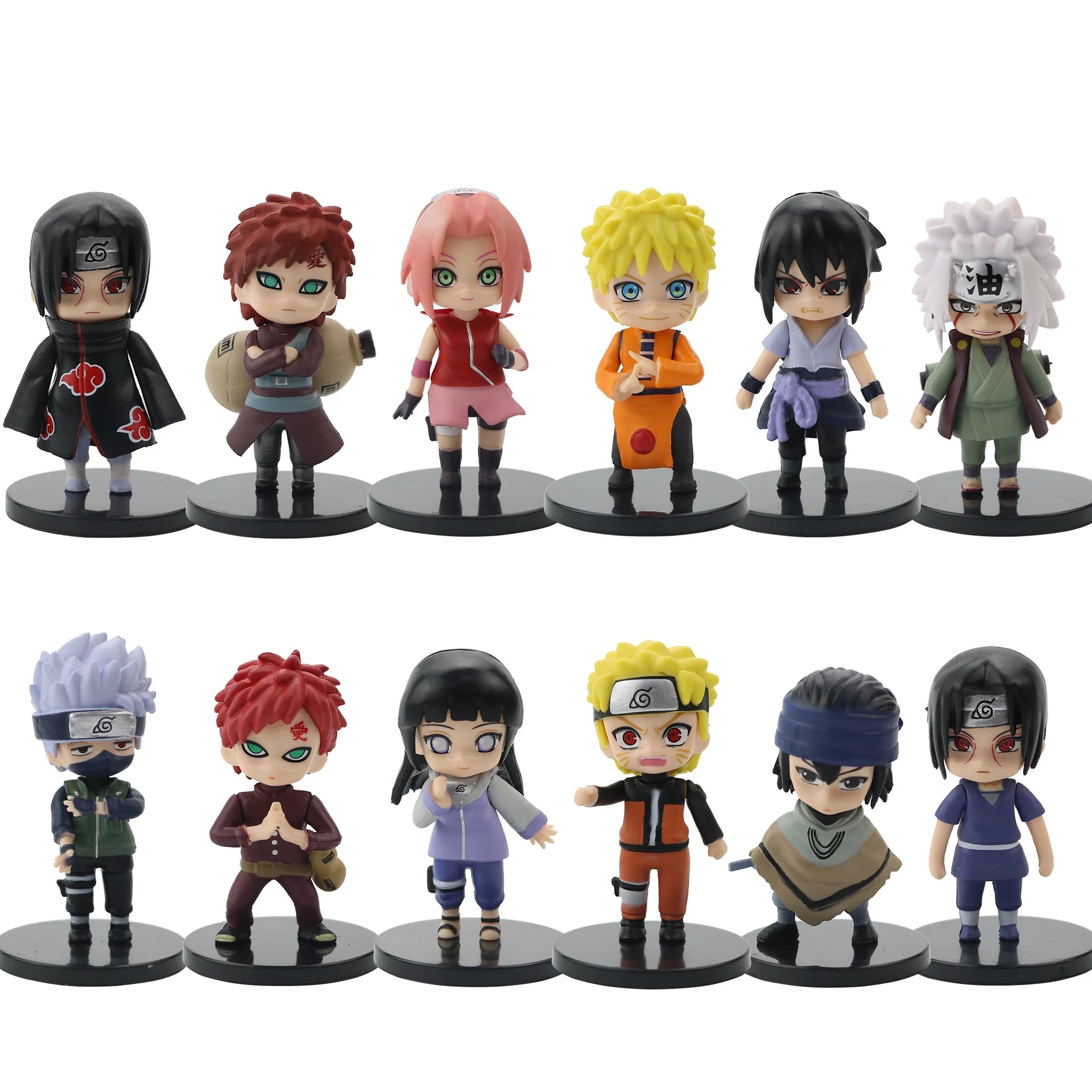  Фигурки в стиле Q Наруто 12 шт. модель Naruto Sasuke Sakura Kakashi Hyuga Hinata Jiraiya Gaara Uchiha
