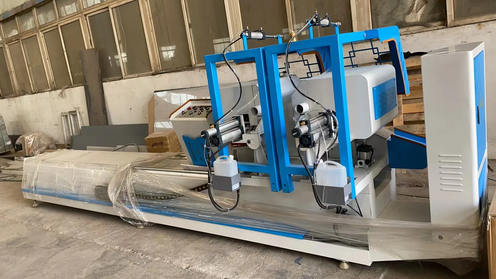 Aluminum PVC UPVC profile Double Heads Cutting saw Machine aluminum window double head miter saw