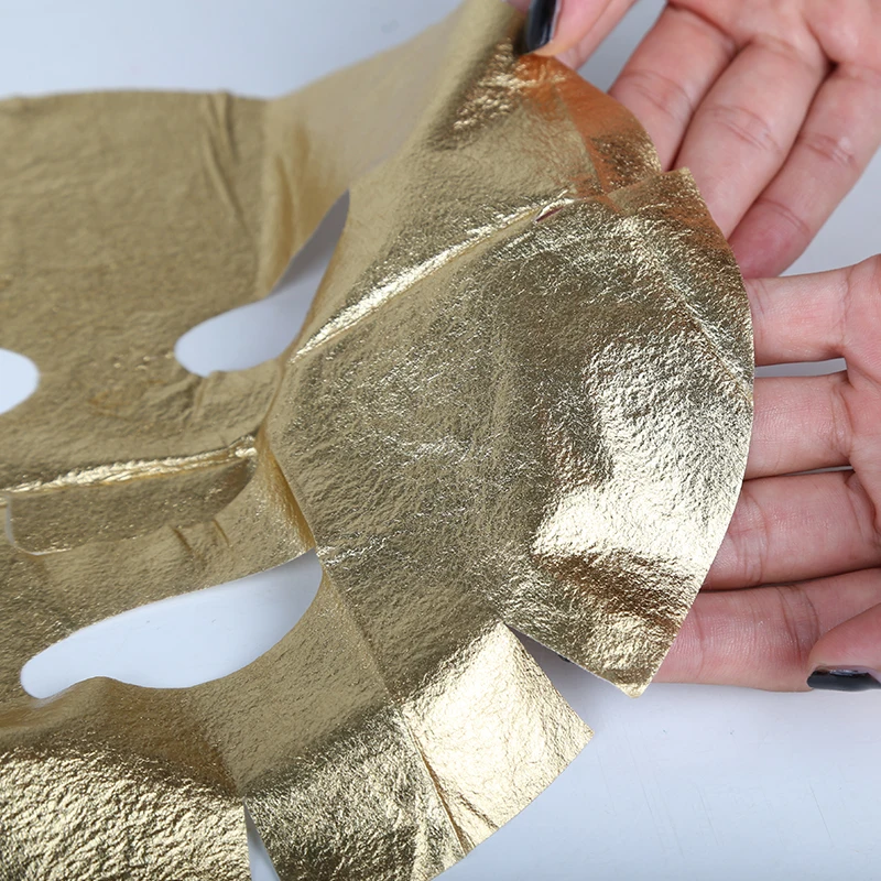 Chinese 24 K Golden Whitening Anti-Wrinkle Printed Images Moisturizing Nail Gold Foil Sheet Organic Facial Mask