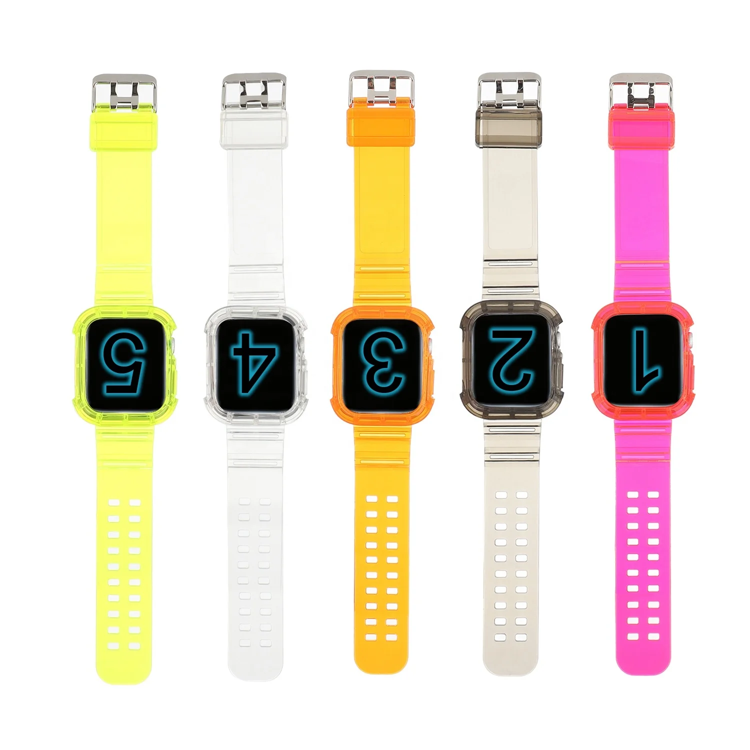 Прозрачный ремешок из ТПУ для Apple Watch сменный Браслет наручных часов мужчин и женщин 38 мм
