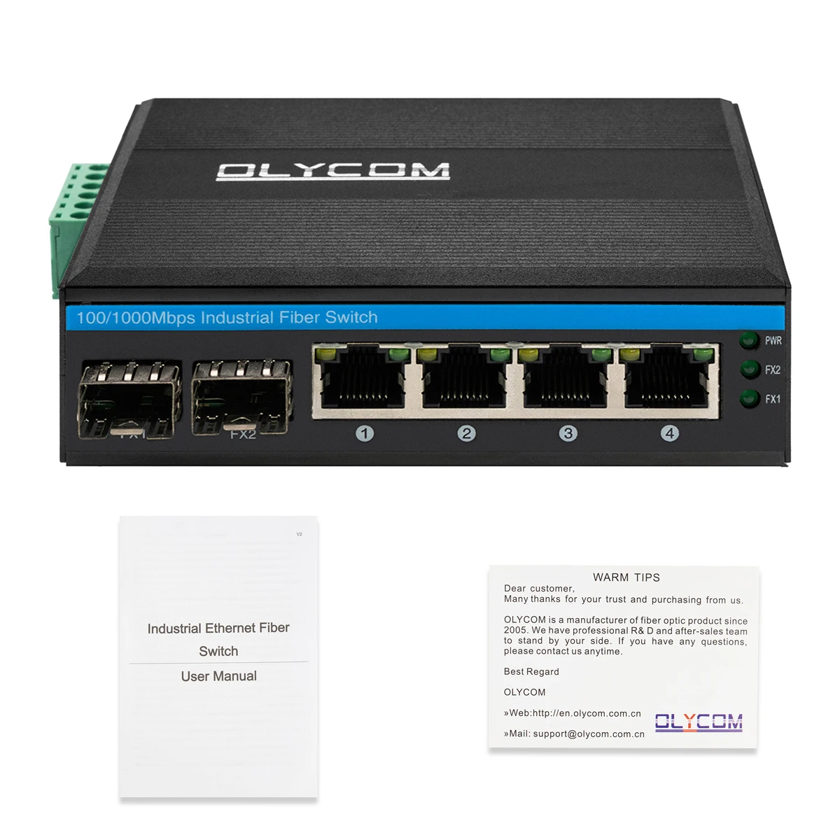 Compact hardened unmanaged full gigabit Ethernet switch 4 port