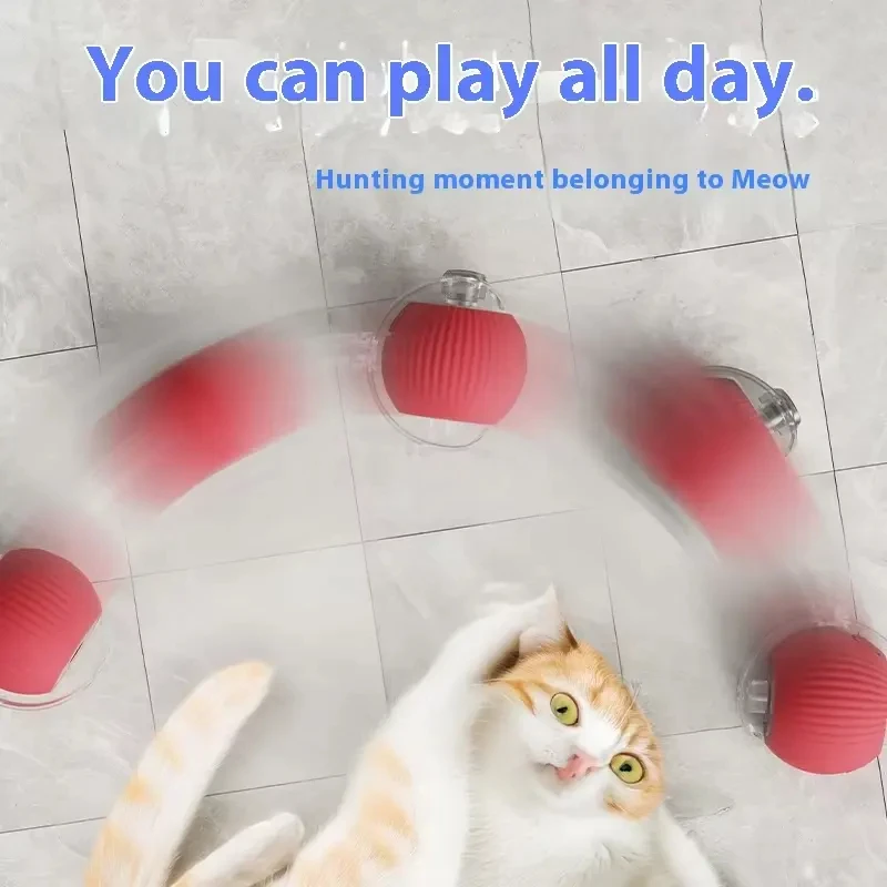 Bird Sound Wholesales Electric Smart Self-Rolling Cat Ball Automatic Moving Rechargeable Interactive Cat Toys Ball With Rope