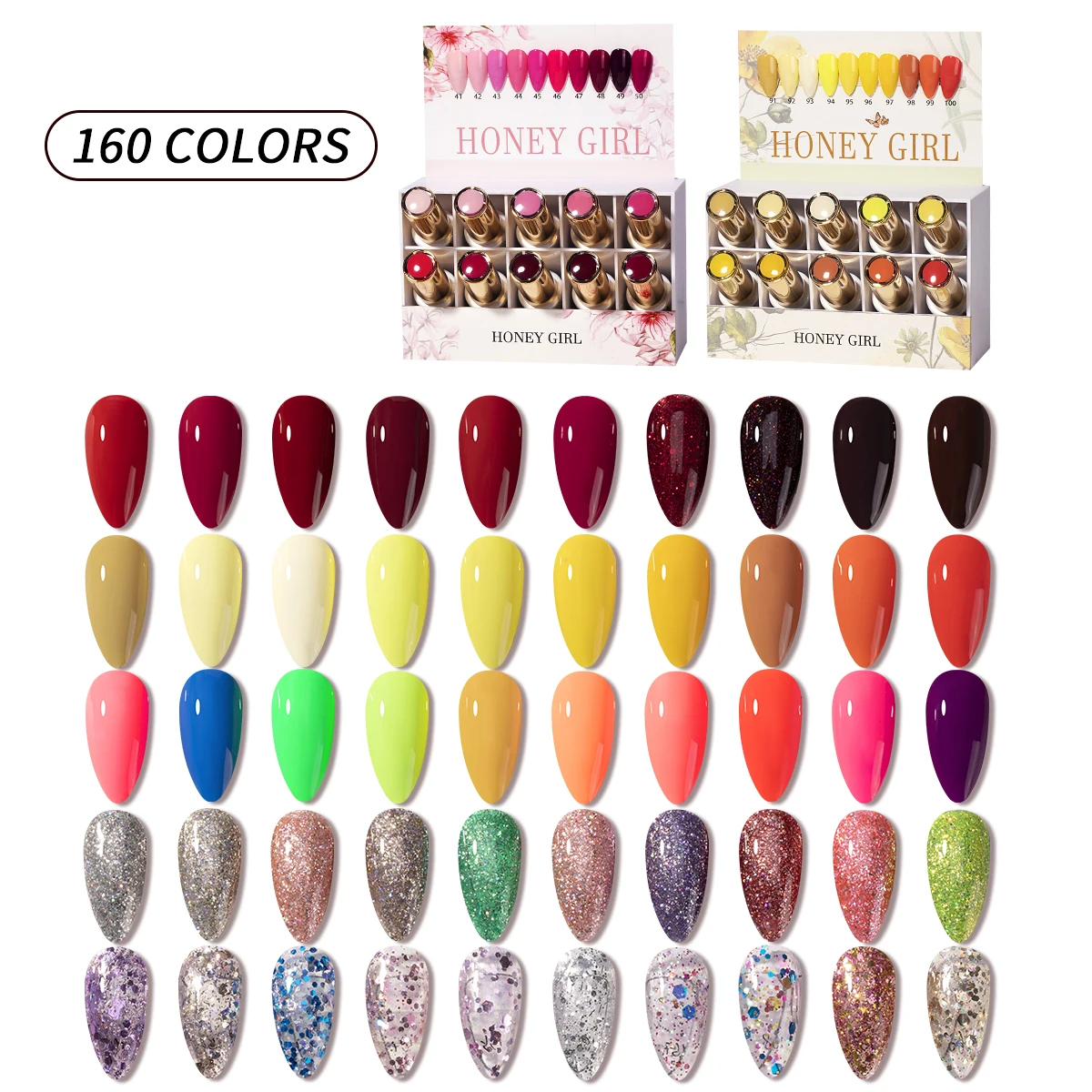 Nail Salon Art Soak colour regular uv gel set 160pcs kit Manicure Nail Art Salon vernis permanent Uv gel Disco nail polish set