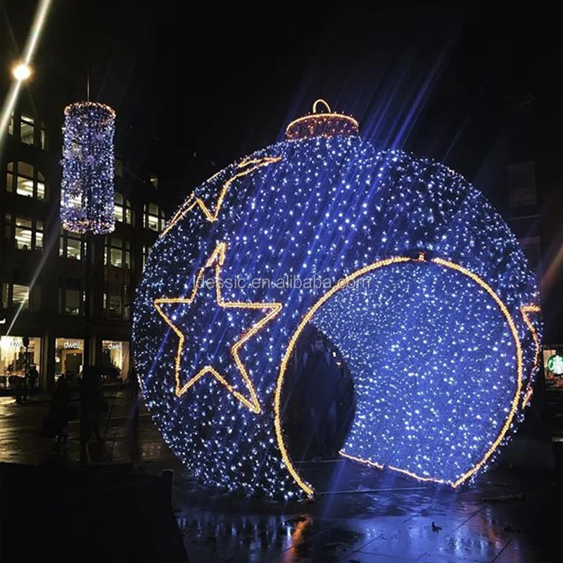 Christmas Hanging Foldable LED Sphere Lights for Outdoor Street Decoration Waterproof