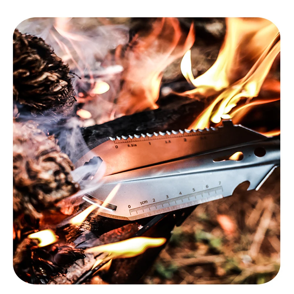 Multitool  Stainless Steel Backpacking Shovel Camping Hand Trowel With Carrying Pouch For Digging Metal Detecting Gardening