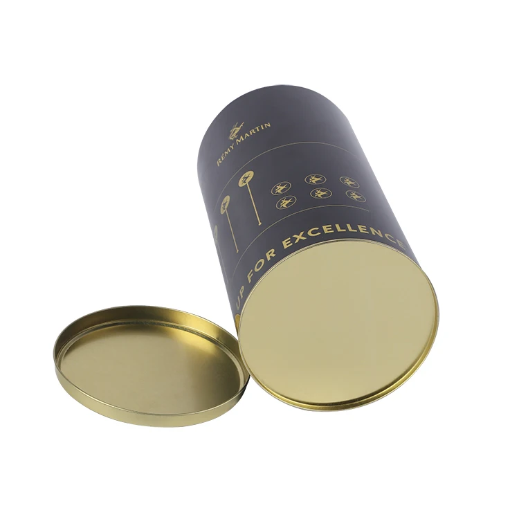 Factory Custom Black Medium Small Large Caviar Food Packaging Tin box Round Tin Can