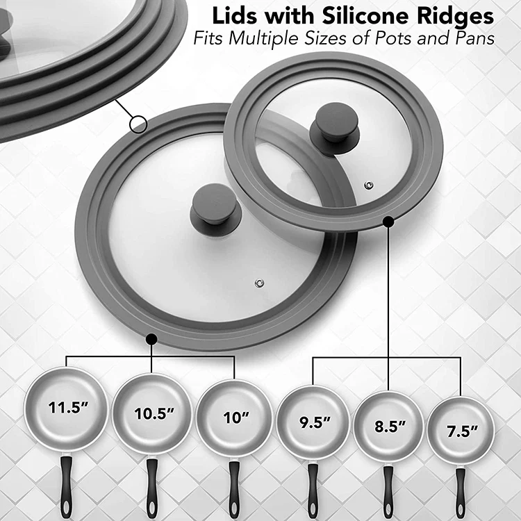 Wholesale BPA free Food Grade Silicone Spill Stopper Lid Multi-Function Cooking Pot Cover Anti Spill Pot Cover Silicone Pot Lid