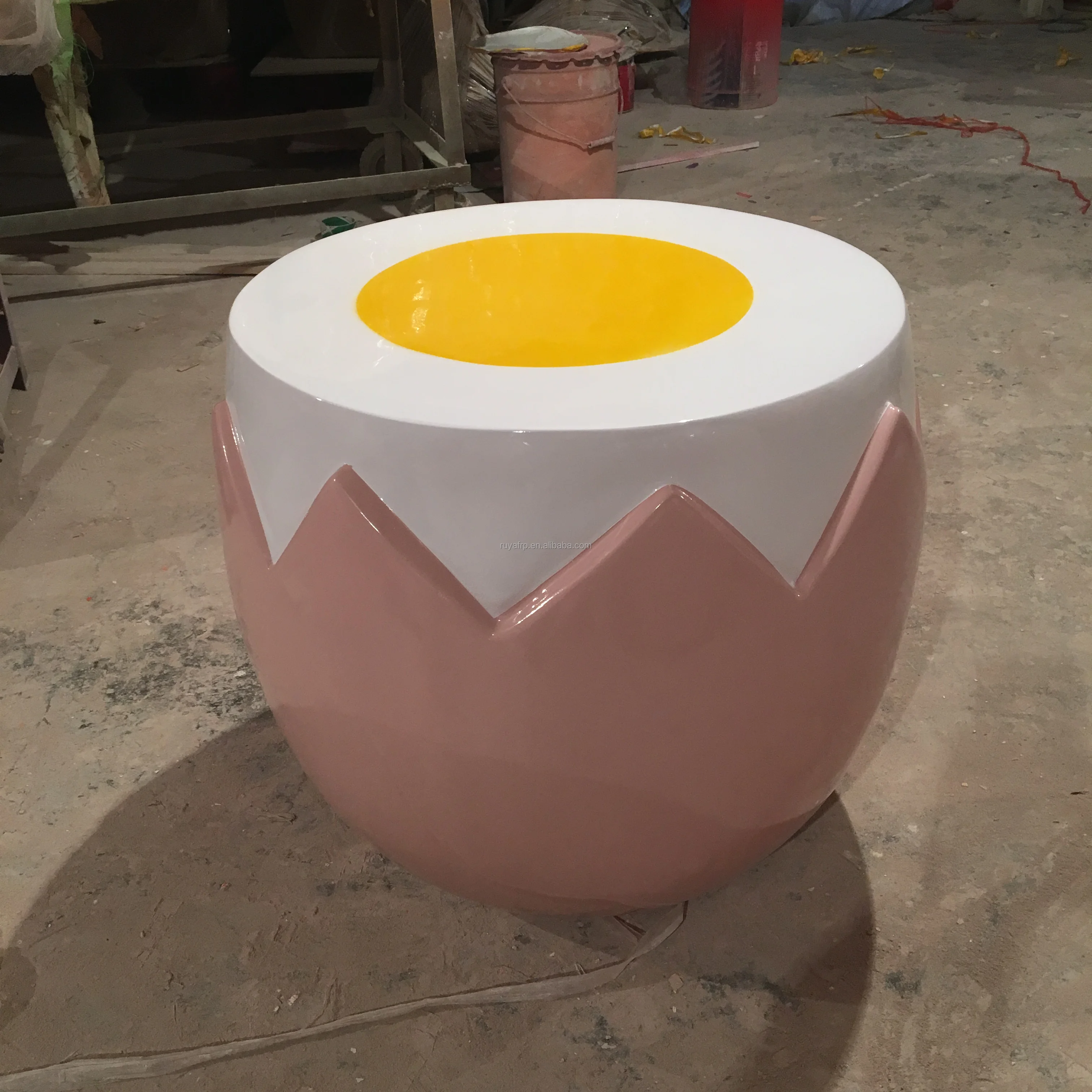 Fiberglass Outdoor Furniture Garden Egg Set Chair with Table